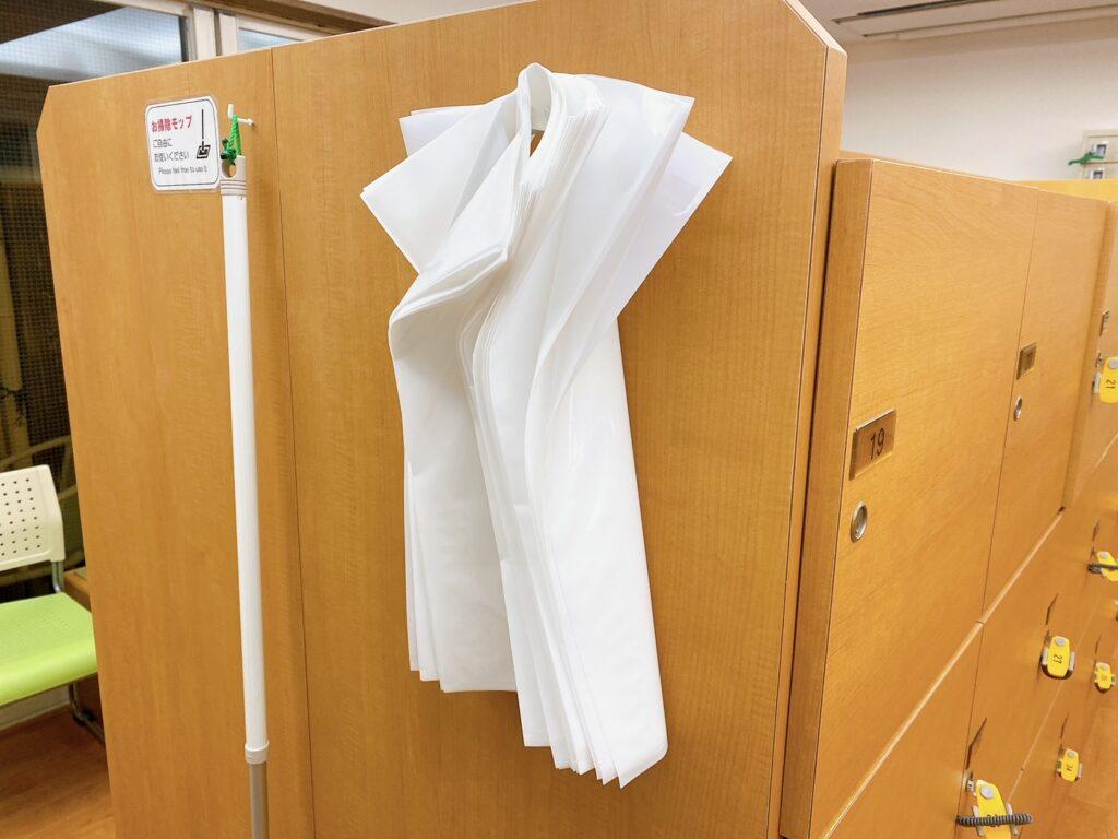 富士レークホテル　浴室の濡れ物を入れるビニール袋を撮影した写真