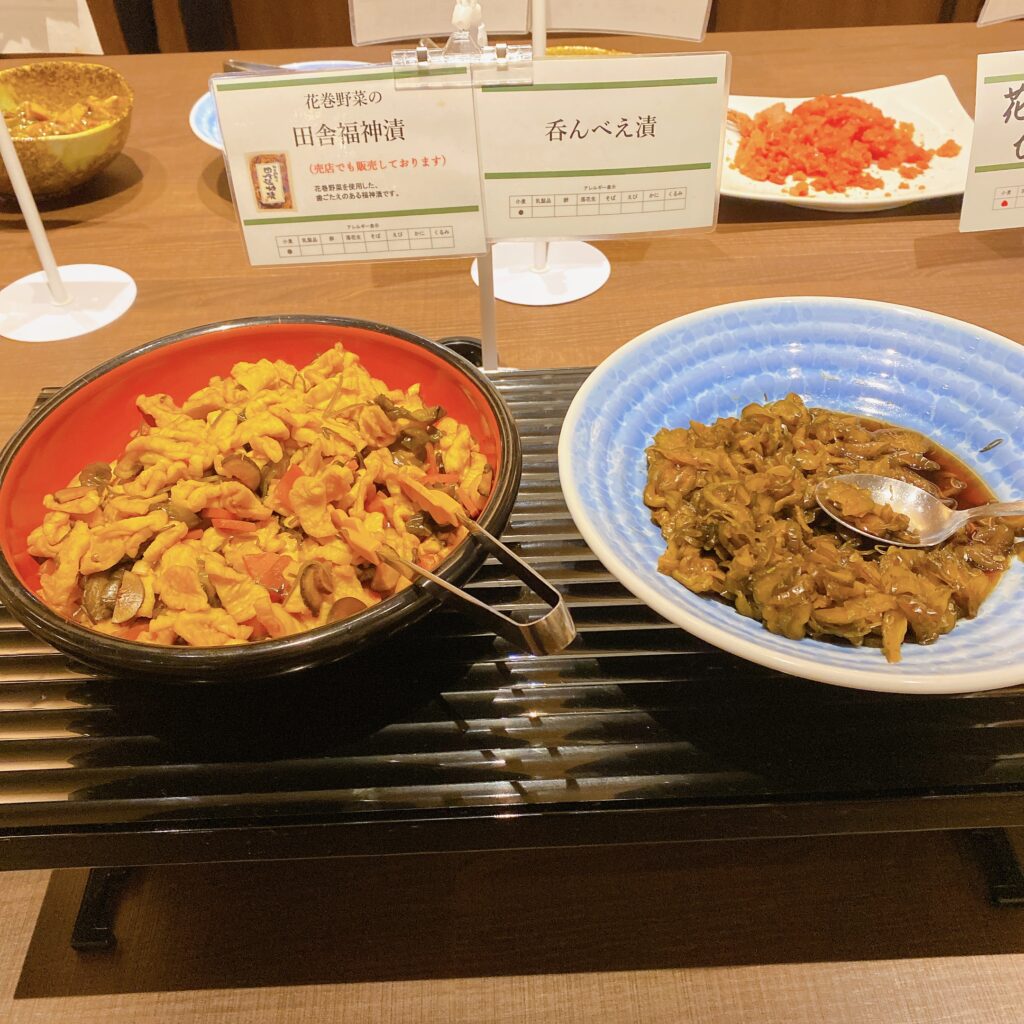 愛隣館 バイキング会場 里山ダイニング 朝食ビュッフェのメニューを撮影した画像10