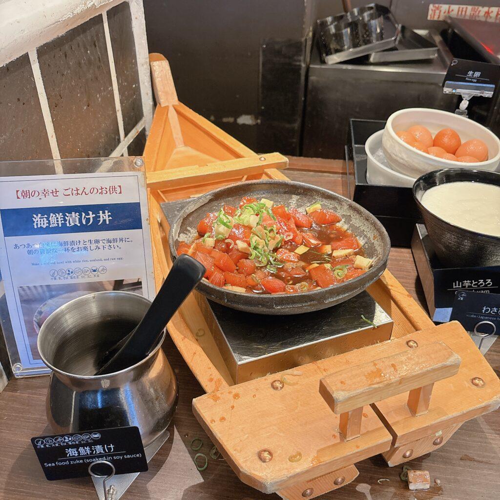 アオアヲナルトリゾート　朝食バイキング　ご飯のお供コーナーを撮影した写真