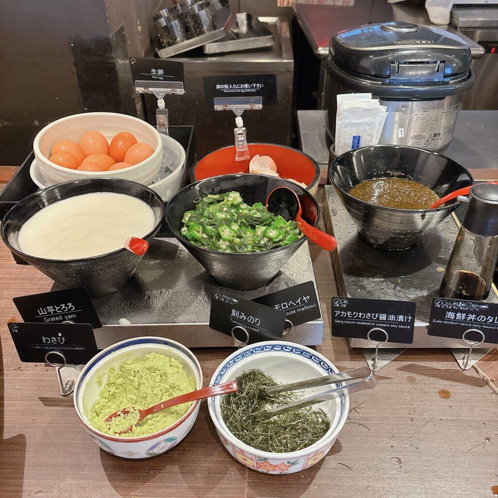 アオアヲナルトリゾート　朝食バイキング　ご飯のお供コーナーを撮影した写真2